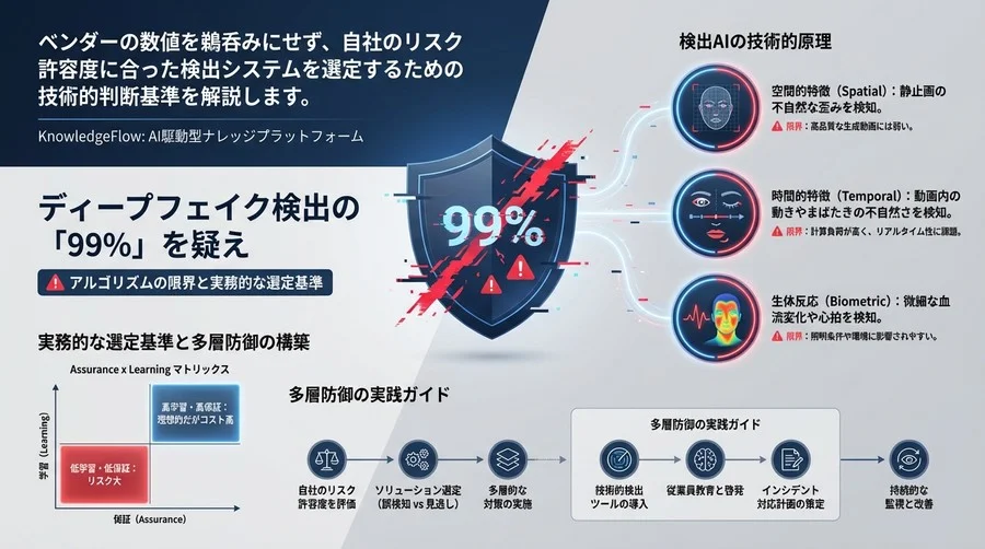 ディープフェイク検出の「99%」を疑え：アルゴリズムの限界と実務的な選定基準