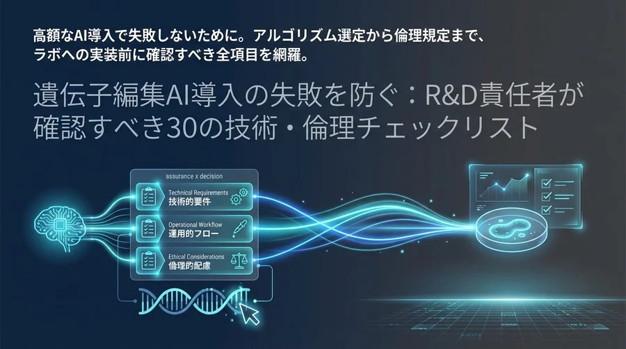 遺伝子編集AI導入の失敗を防ぐ：R&D責任者が確認すべき30の技術・倫理チェックリスト
