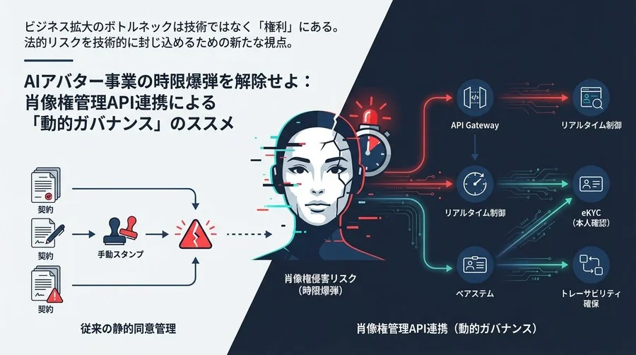 AIアバター事業の時限爆弾を解除せよ：肖像権管理API連携による「動的ガバナンス」のススメ