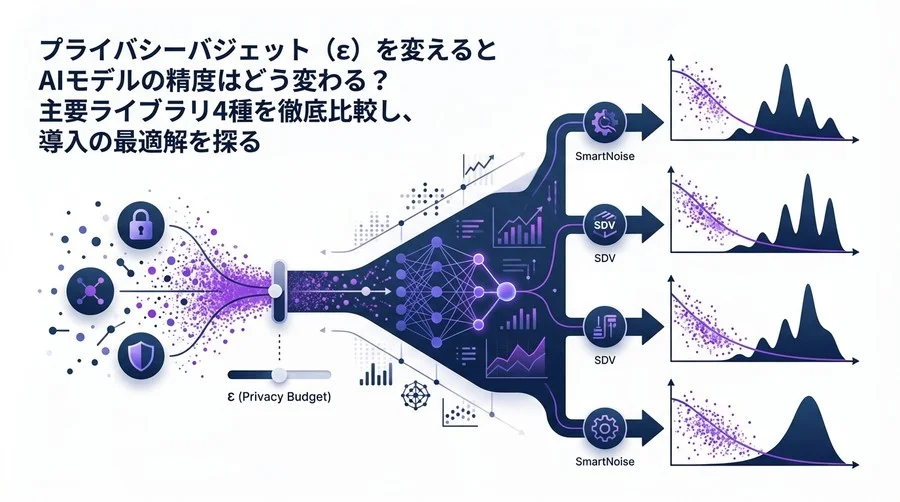 差分プライバシーにおけるAI精度と合成データ生成のための主要ツール4種の比較・評価