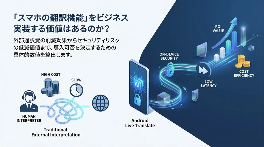 Android Live Translateのビジネス実装：翻訳精度より重視すべきROIとセキュリティ評価