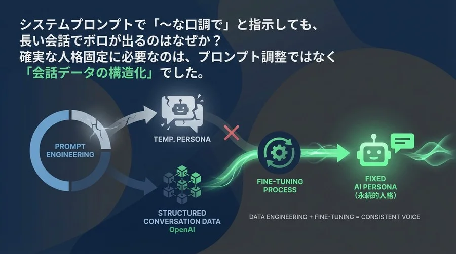 プロンプトで人格は作れない：AIの「口調」を完全固定するスタイル・ファインチューニングのデータ工学
