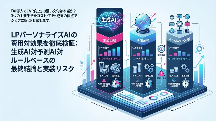 LPパーソナライズAIの費用対効果を徹底検証：生成AI対予測AI対ルールベースの最終結論と実装リスク