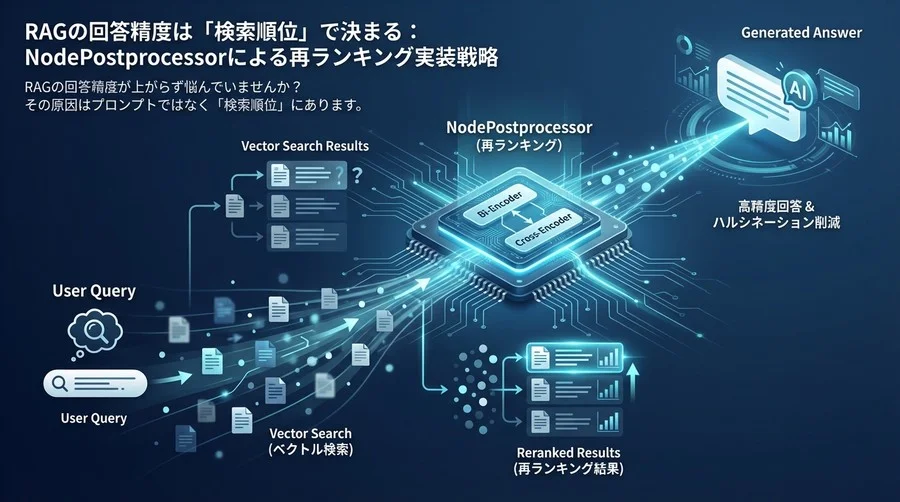 RAGの回答精度は「検索順位」で決まる：NodePostprocessorによる再ランキング実装戦略