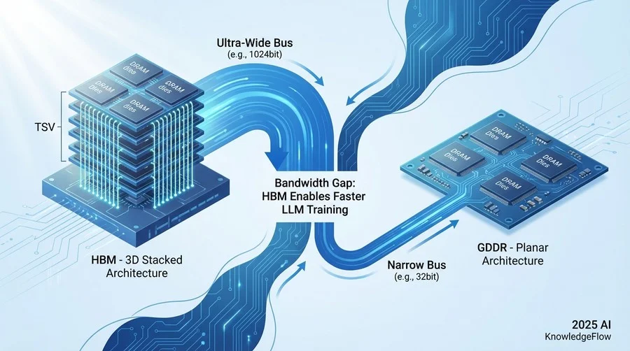 2. HBM（広帯域メモリ）の技術アーキテクチャとGDDRとの決定的な差 - Section Image