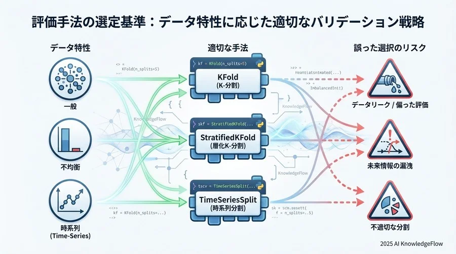 評価手法の選定基準：データ特性に応じた適切なバリデーション戦略 - Section Image