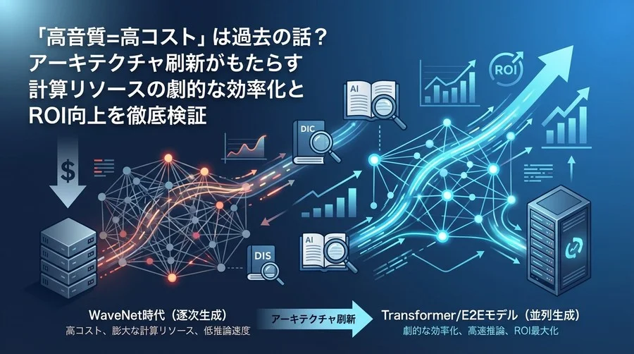 「高音質＝高コスト」は過去の遺物か？AI音声合成のアーキテクチャ刷新と投資対効果の再考