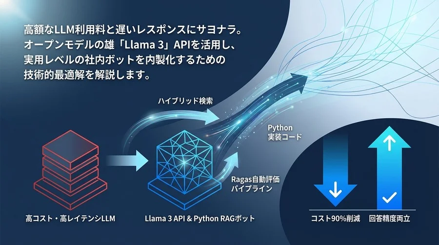 Llamaモデル API×Pythonで構築する高精度RAGボット：コスト90%削減と回答精度を両立する実装アーキテクチャ