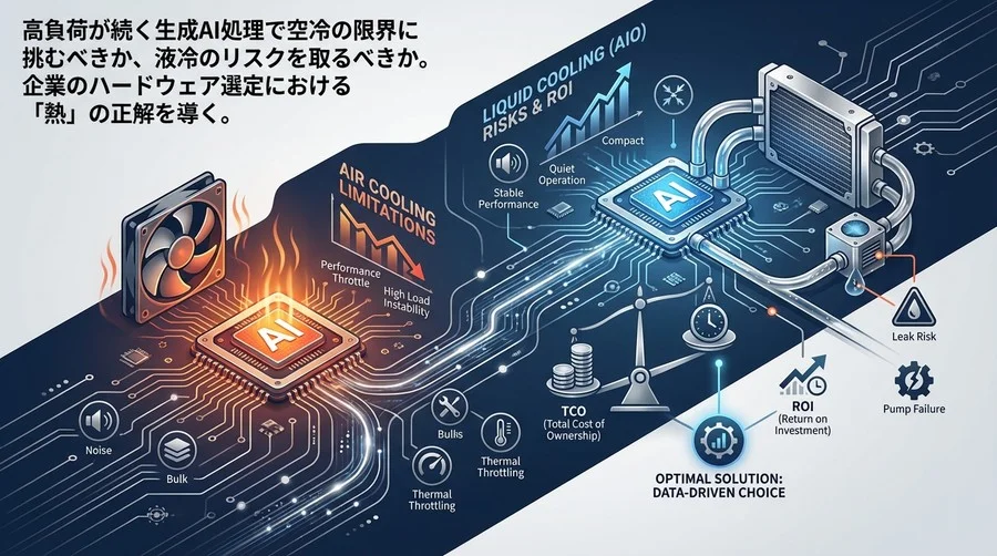 AI PCの熱対策と事業継続性：ローカルLLM運用における液冷リスクとROIの正解