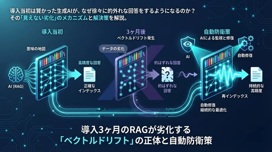 導入3ヶ月のRAGが劣化する「ベクトルドリフト」の正体と自動防衛策