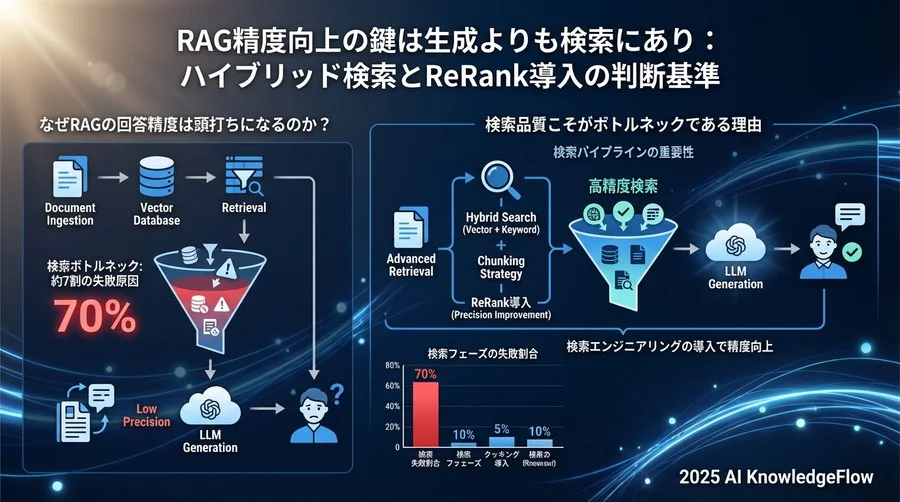 なぜRAGの回答精度は頭打ちになるのか？検索品質こそがボトルネックである理由 - Section Image