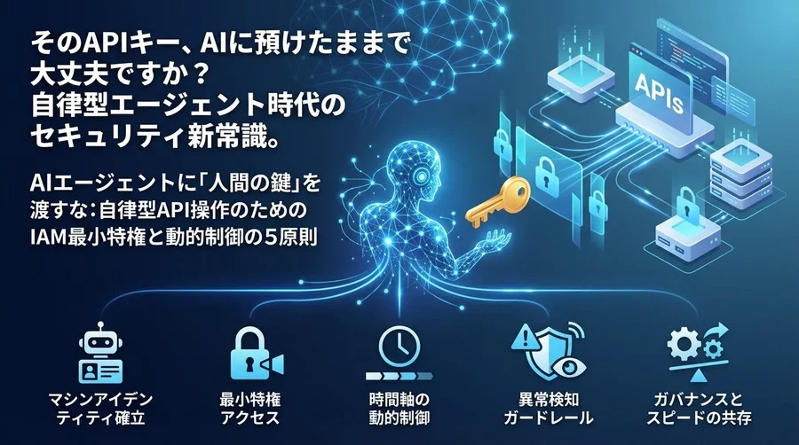 AIエージェントに「人間の鍵」を渡すな：自律型API操作のためのIAM最小特権と動的制御の5原則