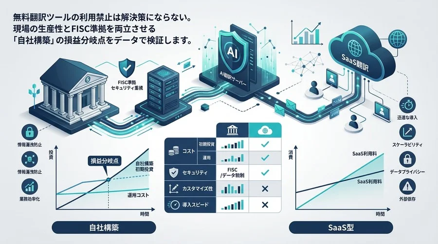 金融機関のAI翻訳：自社構築とSaaSの損益分岐点を見極める