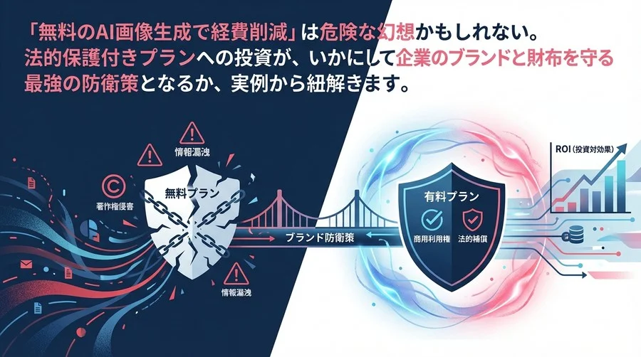 「無料の画像生成AI」が招く経営リスクと法的代償：有料プランへの投資が最強のブランド防衛策である理由