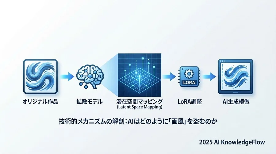 技術的メカニズムの解剖：AIはどのように「画風」を盗むのか - Section Image