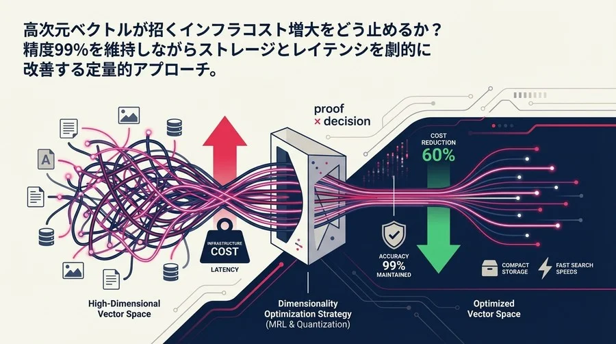 マルチモーダル検索のコストを60%削減する次元最適化戦略：精度99%維持の定量的アプローチ