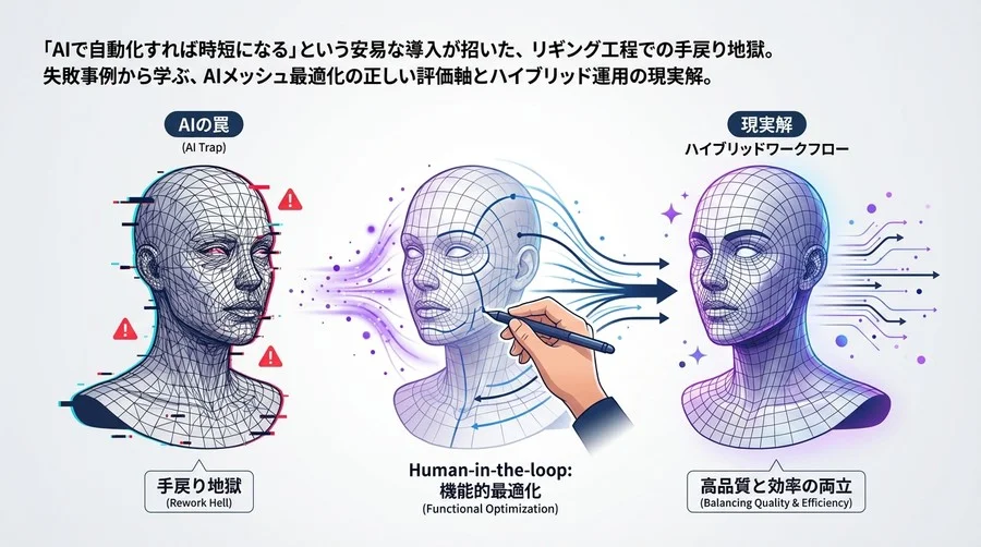 AIリトポロジーの罠と現実解：3Dメッシュ最適化で失敗しないためのハイブリッドワークフロー構築術