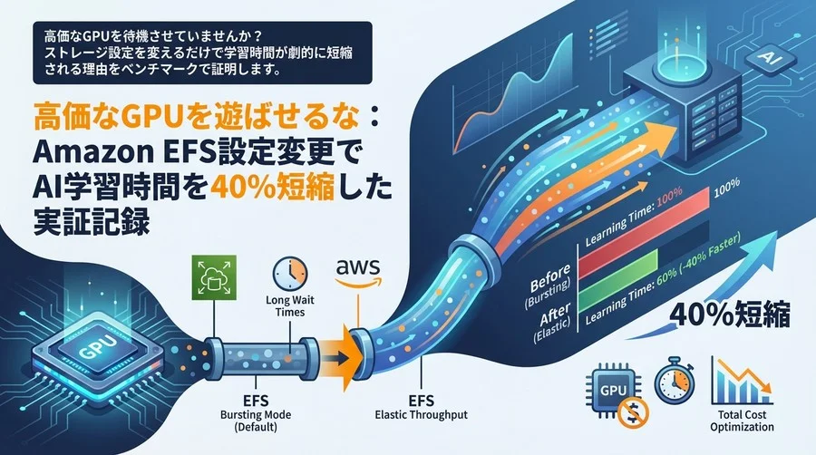 高価なGPUを遊ばせるな：Amazon EFS設定変更でAI学習時間を40%短縮した実証記録