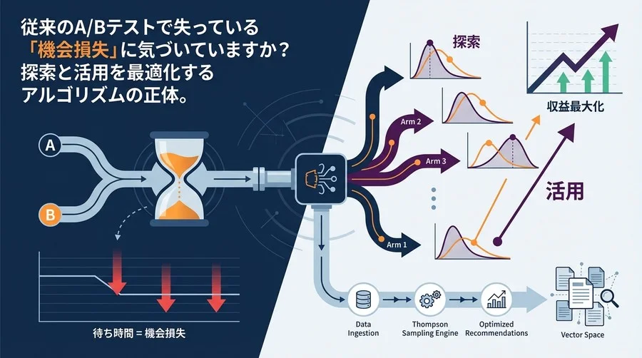A/Bテストの「待ち時間」が損失を生む？多腕バンディットで挑む収益最大化の数理ロジック