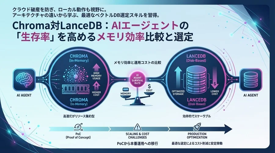 Chroma対LanceDB：AIエージェントの「生存率」を高めるメモリ効率比較と選定