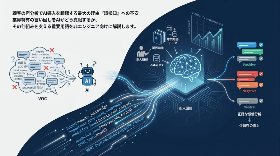 業界特化型感情分析の誤検知を防ぐ：BERTファインチューニングとAI用語の基礎知識