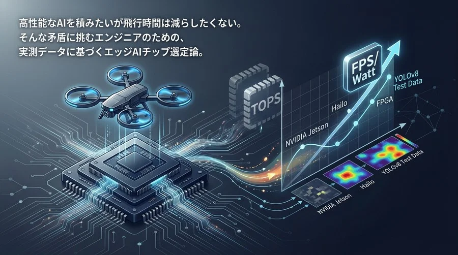 ドローンAIの電力効率最適化：TOPS値を捨て実効FPS/Wattで選ぶエッジチップ選定論