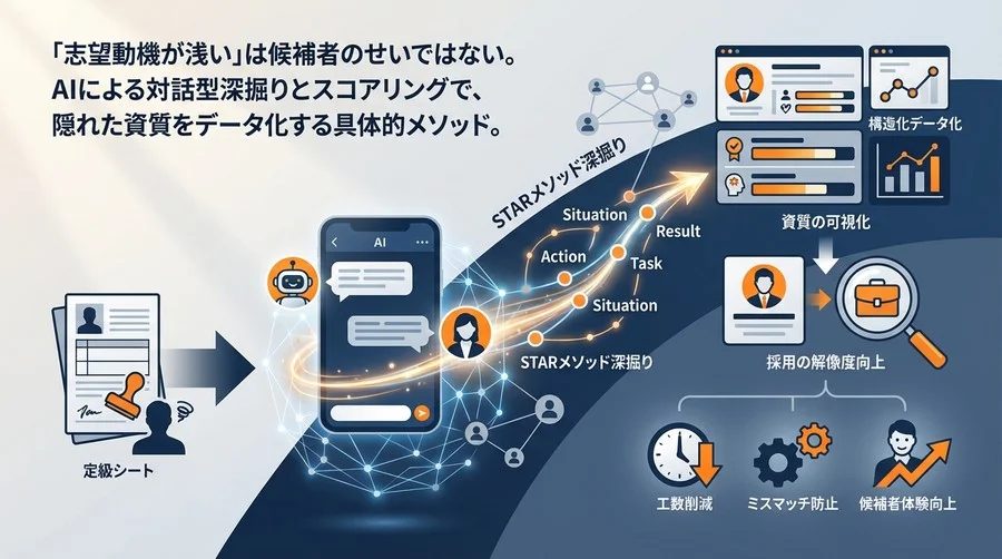 「志望動機が浅い」は候補者のせいではない。AI対話による深掘りと構造化データで"採用の解像度"を劇的に高める技術
