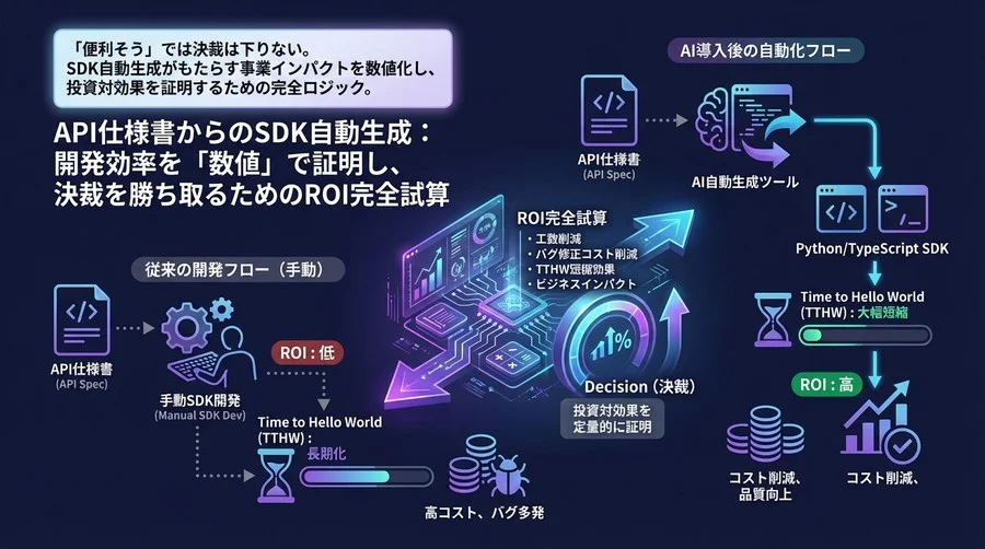 API仕様書からのSDK自動生成：開発効率を「数値」で証明し、決裁を勝ち取るためのROI完全試算