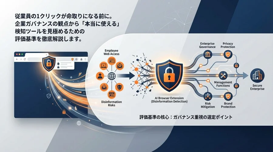 企業リスクを未然に防ぐ「ブラウザ拡張型AI偽情報検知」選定の核心：ガバナンス重視の評価基準