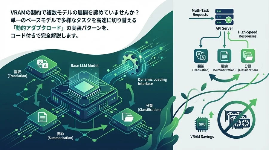 VRAM不足を解消するPythonでのLoRA動的ロードによるマルチタスクLLM API実装