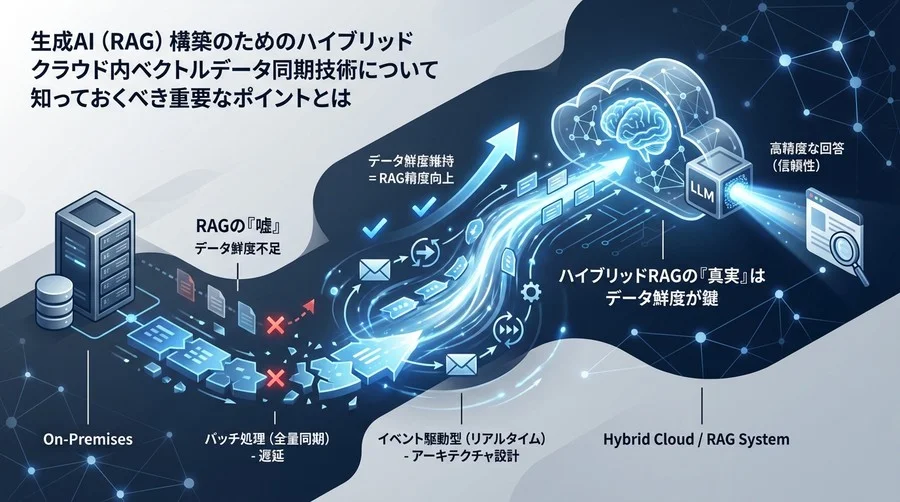 ハイブリッドRAGの「嘘」はデータ鮮度が原因。全量同期を捨てイベント駆動へ移行するアーキテクチャ設計論