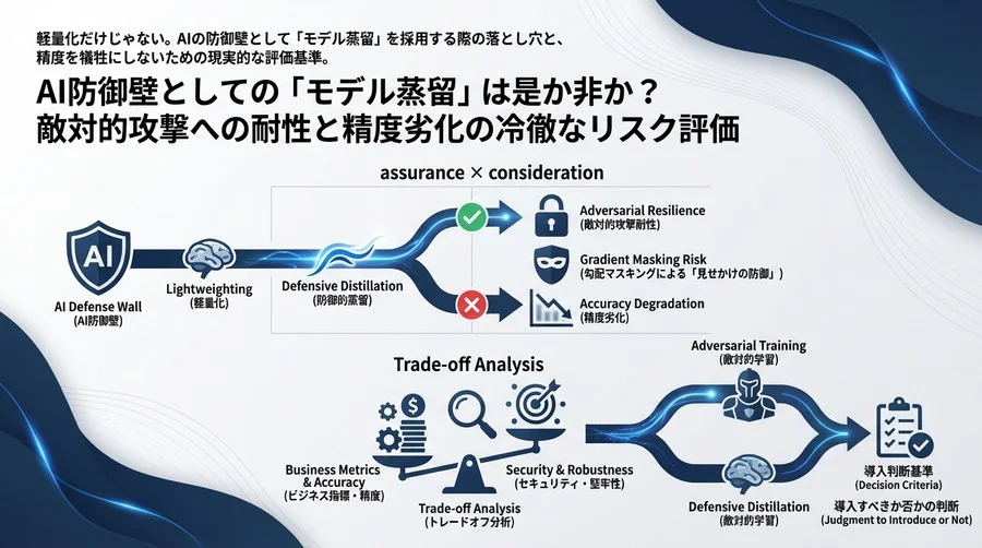 AI防御壁としての「モデル蒸留」は是か非か？敵対的攻撃への耐性と精度劣化の冷徹なリスク評価